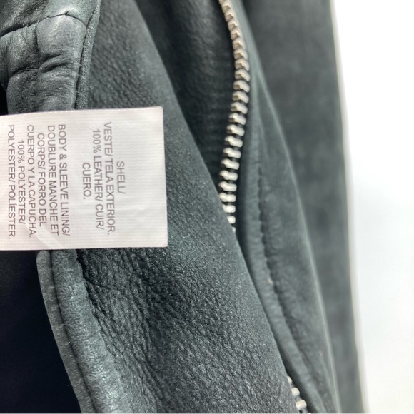 Lucky Brand Black Nubuck Leather Moto Jacket - Picture 13 of 15